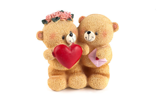 Teddy bear with red heart. Valentine's Day