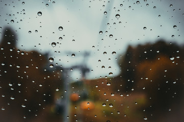 Raindrops on glass