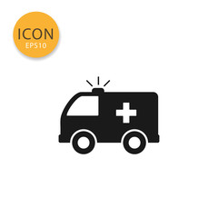 Ambulance icon isolated flat style.