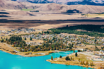 Obraz premium View of Lake Tekapo from Mount John, NZ