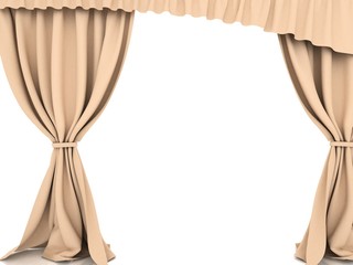 curtains.3-D Illustration.