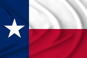 The Texas flag waving from the wind, proudly fluttering in the wind
