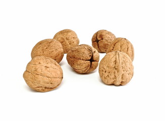 walnuts isolated on white background