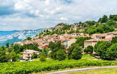 Fototapeta na wymiar Aiguines village in Provence, France