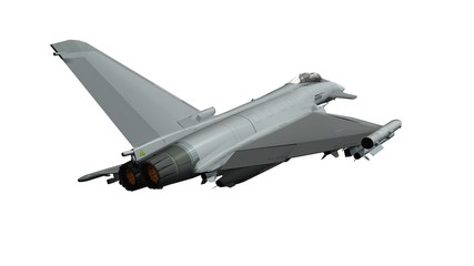 Fototapeta na wymiar military fighter jet - armed military fighter jet isolated on white background