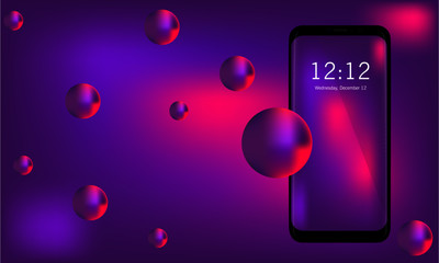 abstract background with speech bubbles, smartphone