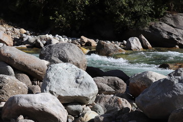 river flowing throug passage