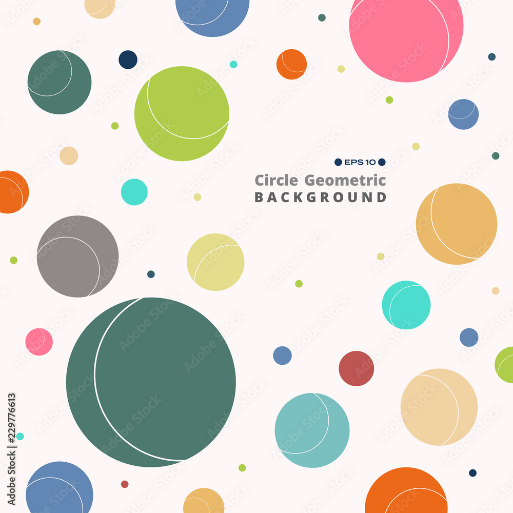 Poster abstract of colorful retro circle pattern background.