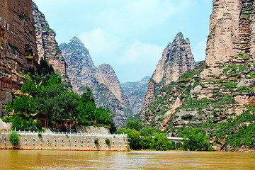 Bacino di Liuijiaxia Canyon Binglin Si Tempio buddista - Lanzhou Gansu - Cina