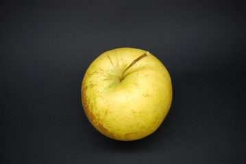 homegrown organic apple on a black background