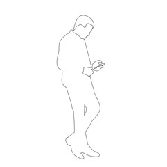sketch of a man with a phone