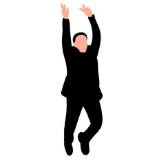 silhouette man jumping up