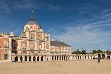 Facade of the royal palace of Aranjuez in the province of Madrid