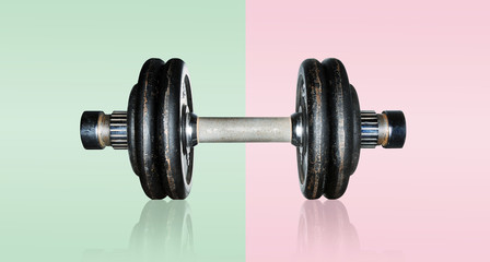 black dumbbell, isolated