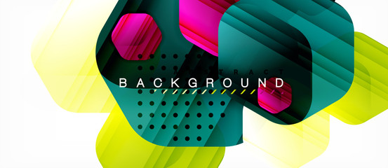 Vector multicolored hexagons geometric abstract background