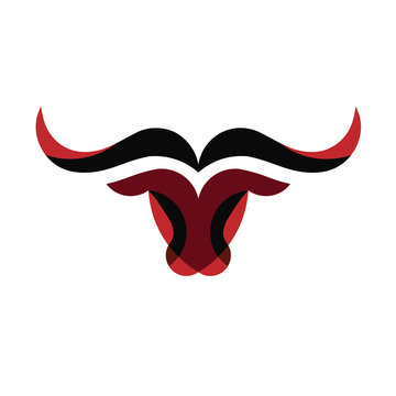 abstract simple Bull head vector logo concept illustration, Buffalo head logo, Bull head logo