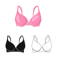 Isolated object of woman and clothing icon. Collection of woman and wear vector icon for stock.