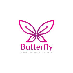 butterfly logo and icon Vector design Template