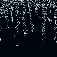 Silver triangles, fragments not a dark background A memorable background for wallpaper, packaging, banner, covers, tiles, printing, advertising