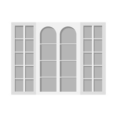 Vector illustration of door and front icon. Set of door and wooden stock symbol for web.