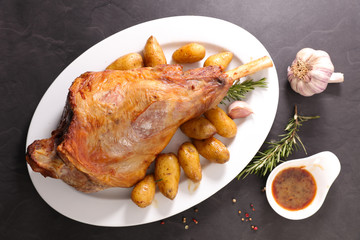 lamb leg and potato