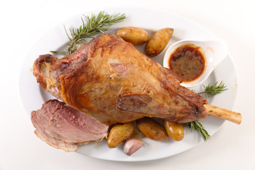 lamb leg and potato