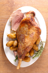 lamb leg and potato