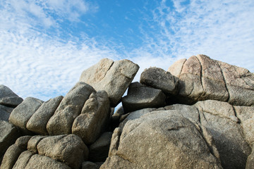 tropical beach and blue sky background