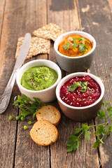 assorted dip and spread