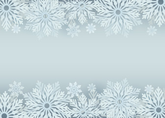 Fototapeta premium Christmas background with snowflake borders