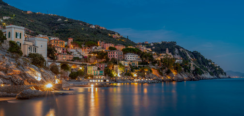 Longexposure of Zoagli at the blue hour