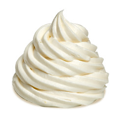 Soft ice cream, Frozen yogurt or whipped cream isolated on white background including clipping path - obrazy, fototapety, plakaty