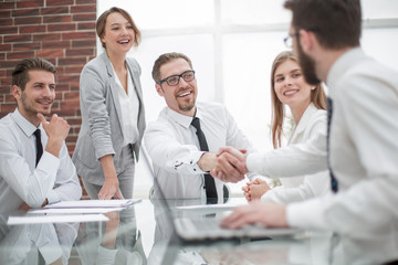 handshake financial partners at the Desk