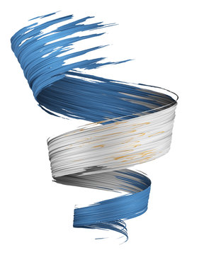 recommend clip art: 3D brush paint stroke swirl in Argentina flag colors