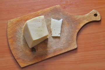 Piece of sliced cheese