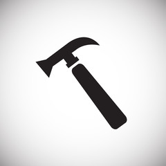 Hammer tool on white background icon