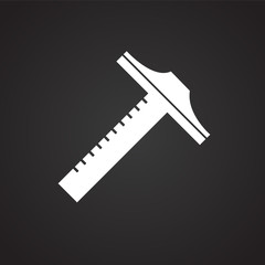 Caliper tool on black background icon