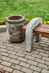 Naklejka premium Bench made of cement and wood