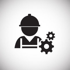 Mechanic worker on white background icon