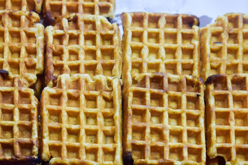 DISPLAY FOR SALE OF TRADITIONAL BELGIAN WAFFLES WITH NOTHING ELSE