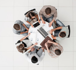 top view.lawyer and business team sitting at the round table