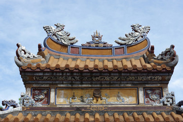 D&eacute;tail d'une toiture vietnamienne