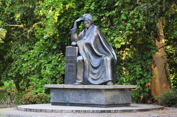 A monument of the Polish poet, Juliusz Slowacki  in Wroclaw park (Polish Romantic poet.1809-1849)....