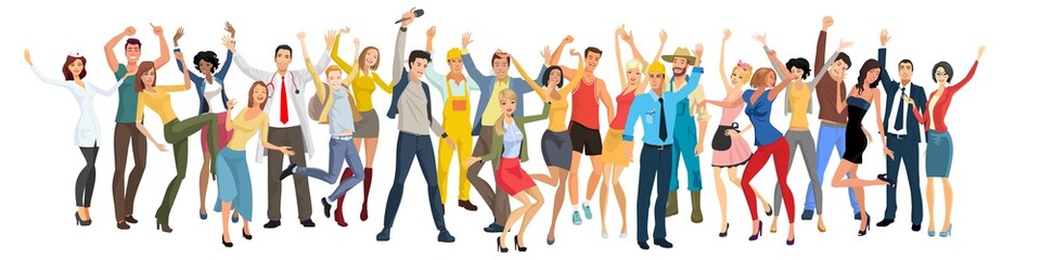 Fototapeta premium Group of people on white background.
