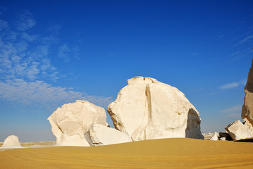 Fototapeta na wymiar The limestone formation in White desert. Sahara. Egypt