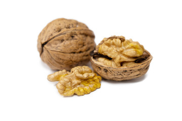 Isolated walnut on white background