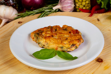 Fish cutlet with vegetables