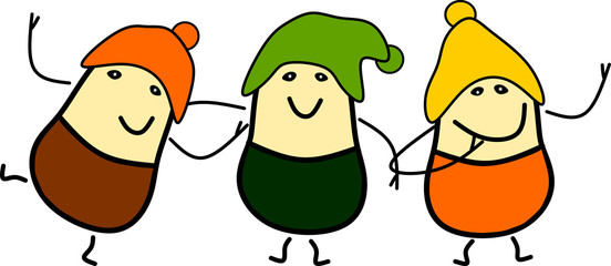 Drei lustige Freunde