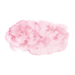 Hand painted pastel pink watercolor texture isolated on the whit