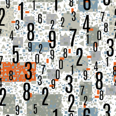 Seamless Pattern with the Numbers